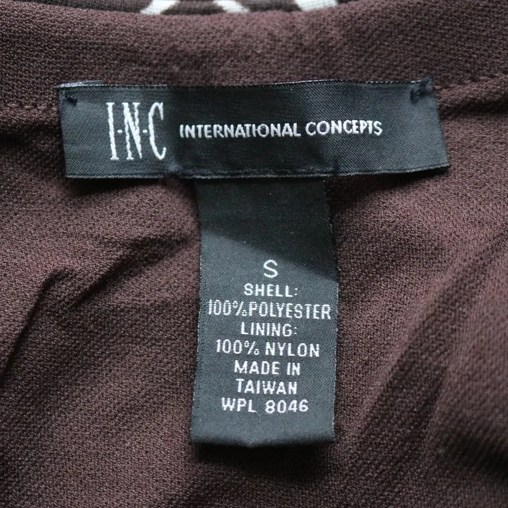 INC Brown Giraffe Print Ruffle Skirt